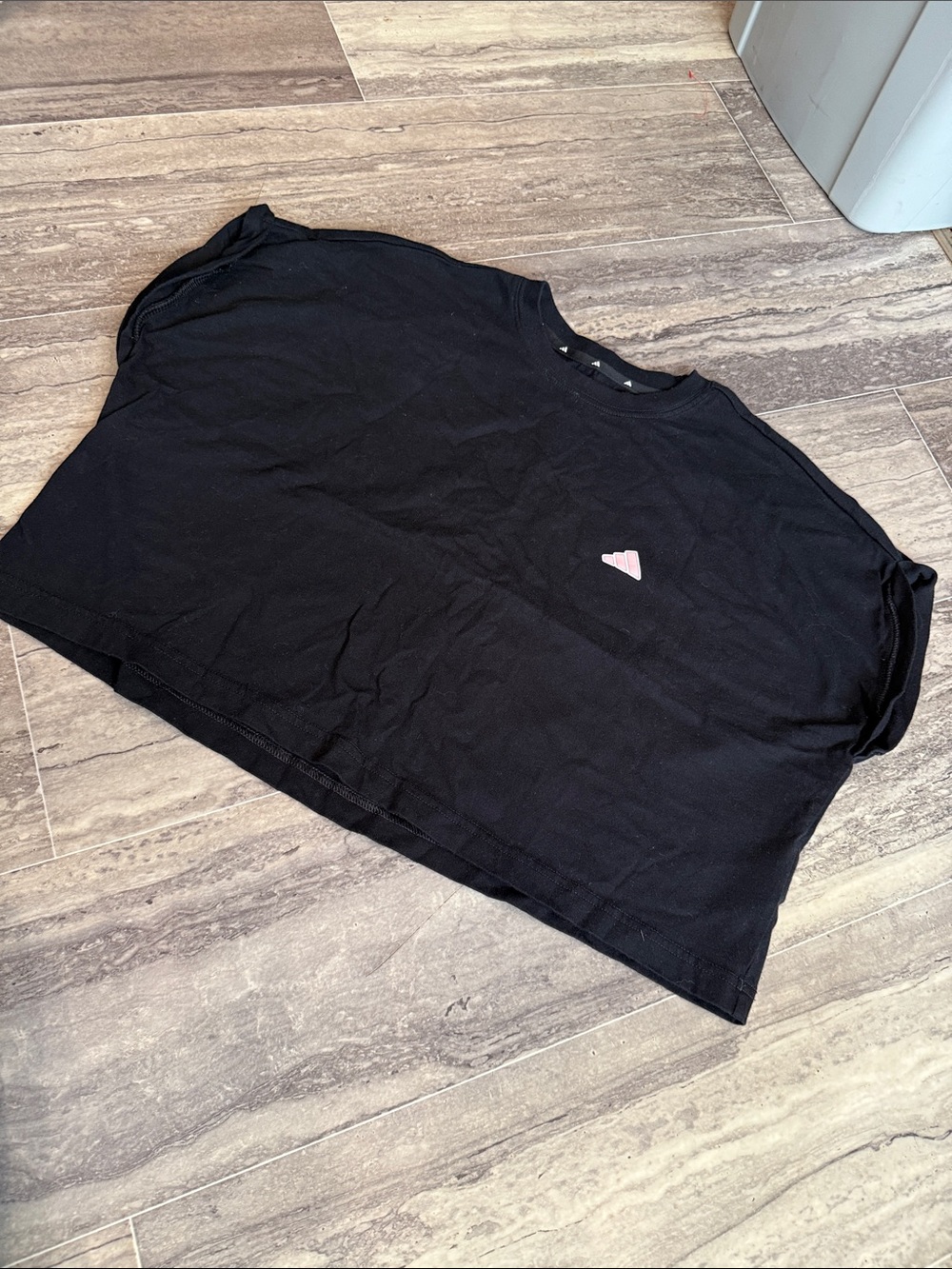 Black adidas loose fit crop top